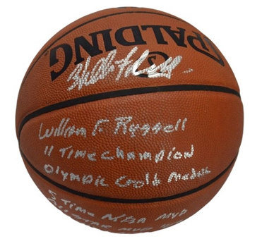 Bill Russell Signed and Inscribed "Stat Ball" Official NBA Basketball (L.E. #5/6) 